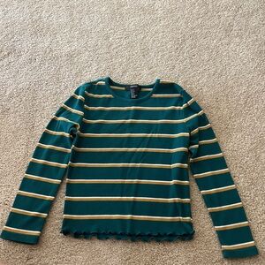 Forever 21 Green striped shirt